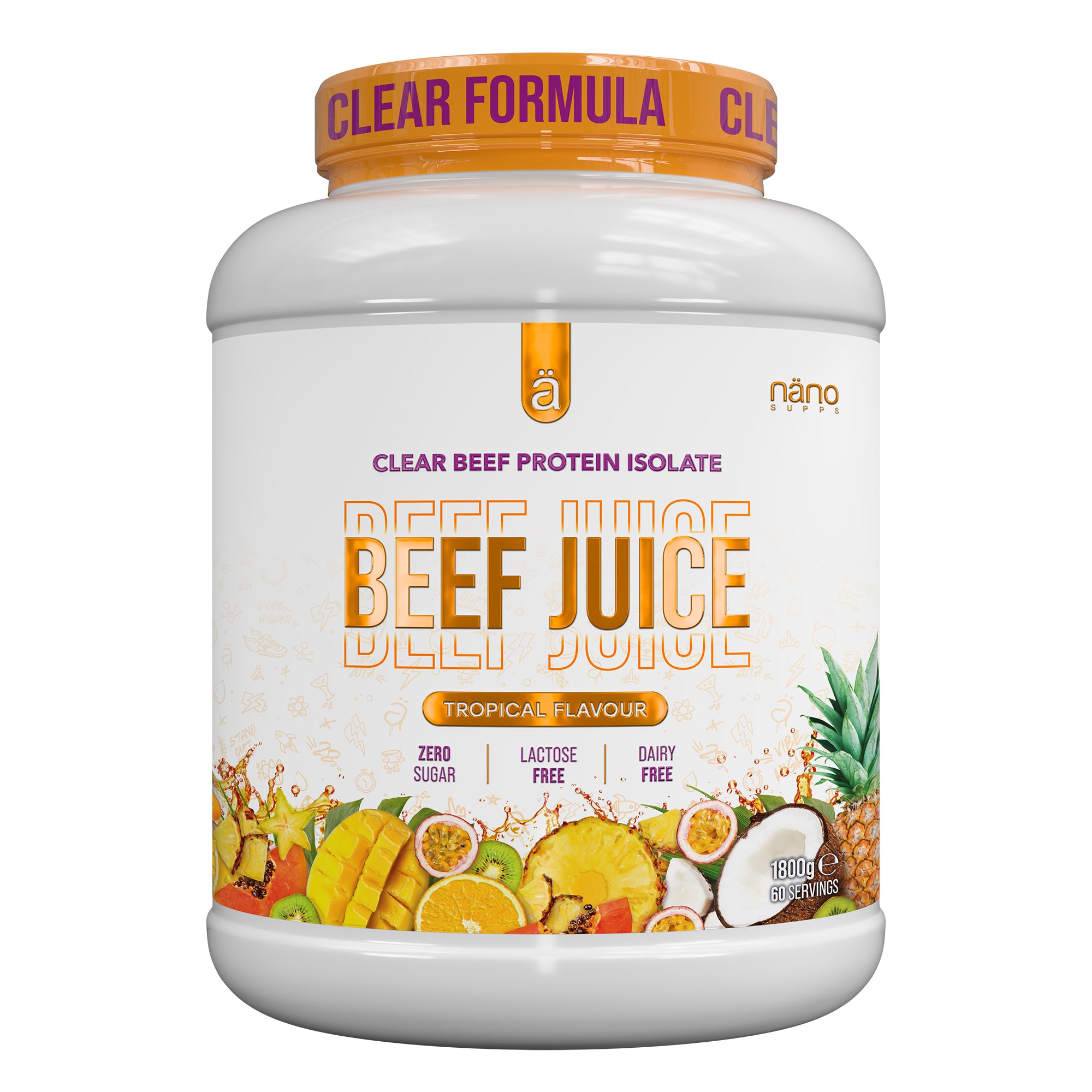 Proteina Beef Isolate, Nanosupps, Beef Juice, 1800g