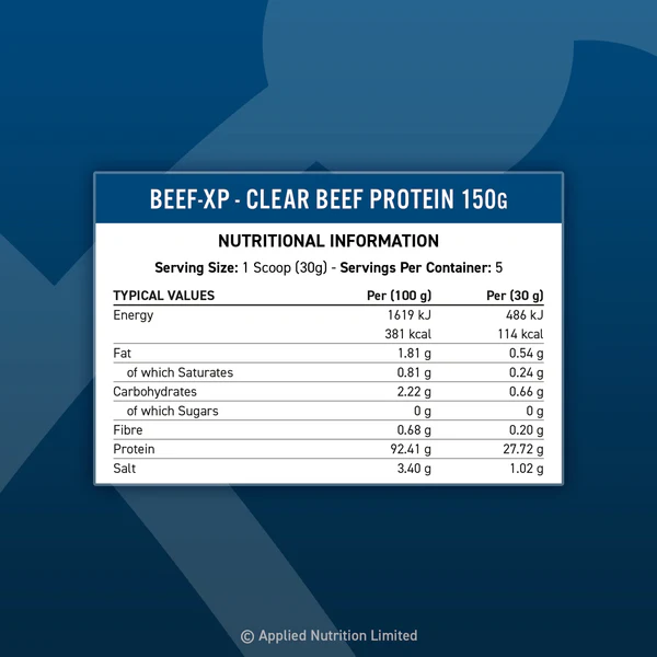Proteina Izolata din Vita, Applied Nutrition, Beef-XP, Clear Protein Isolate, 150g
