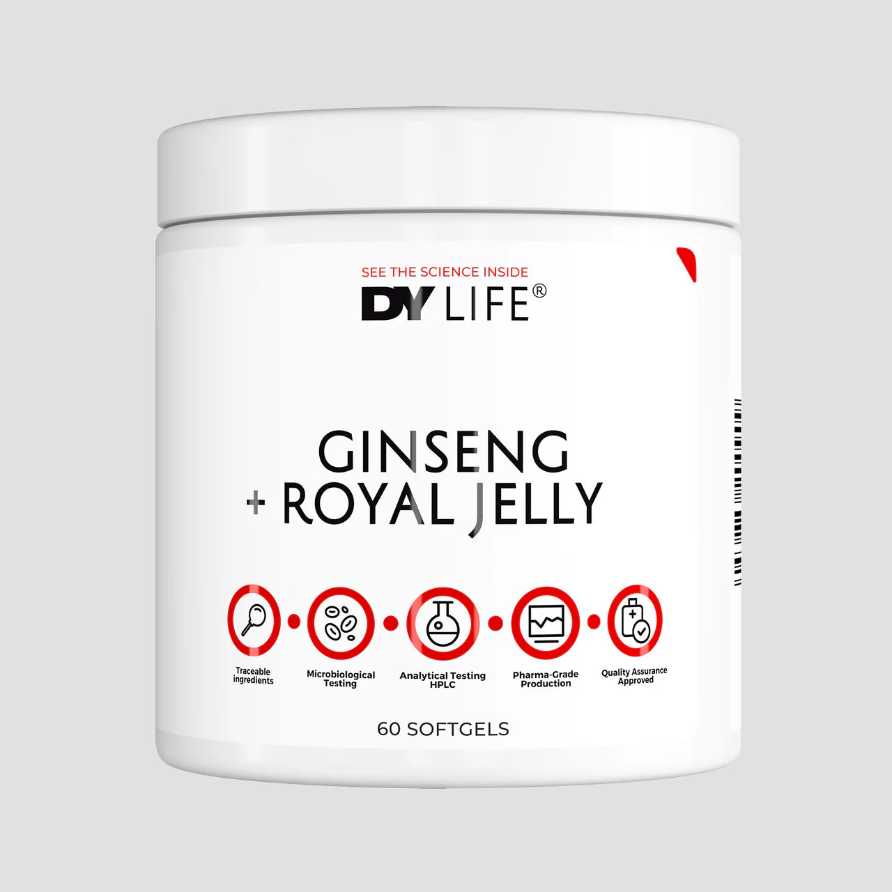 Ginseng si Laptisor de Matca, DY Nutrition, Ginseng + Royal Jelly DY Life, 60 Softgels