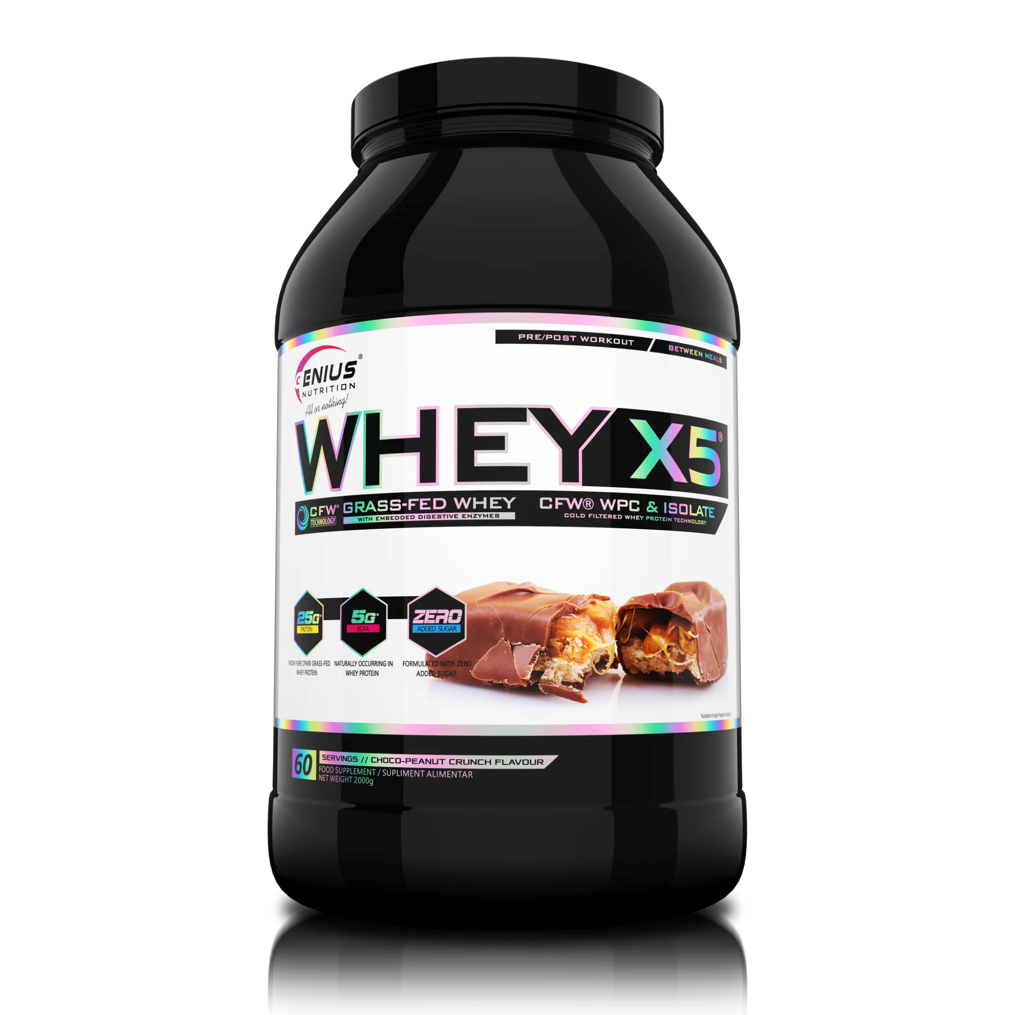 Proteine din Zer, Genius Nutrition, Whey-X5, 2000g