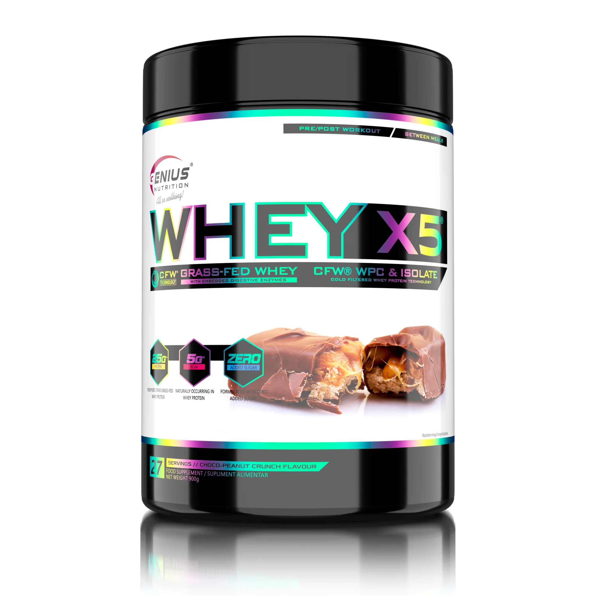 Proteine din Zer, Genius Nutrition, Whey-X5, 900g