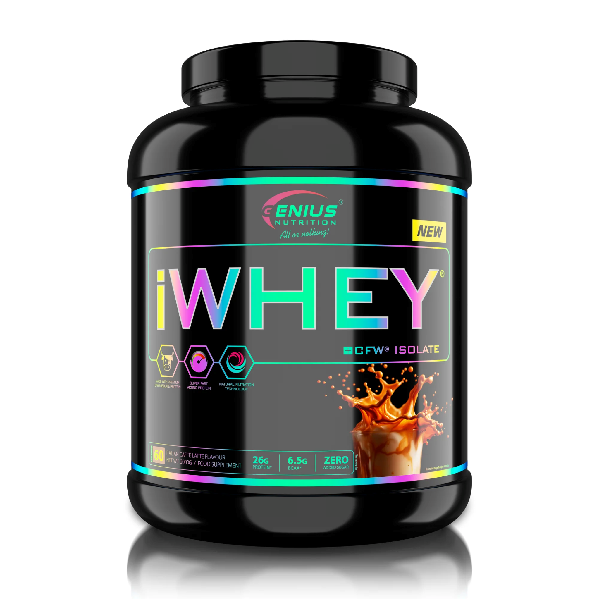Proteina din Zer Izolat, Genius Nutrition, iWhey Isolate, 2000g