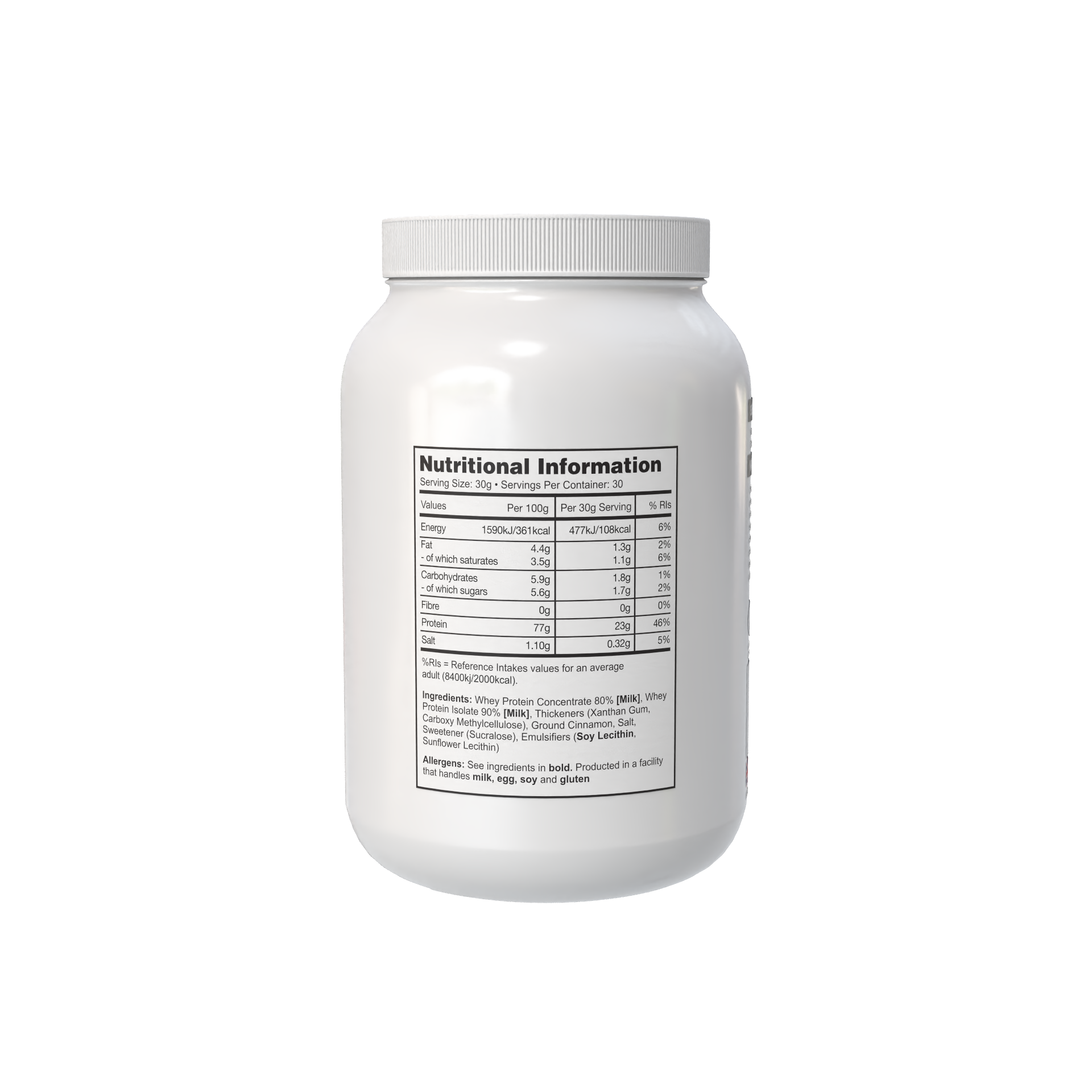 Informatii nutritionale ISO Grade Cinnamon Cereal Milk 23g proteina 30 portii