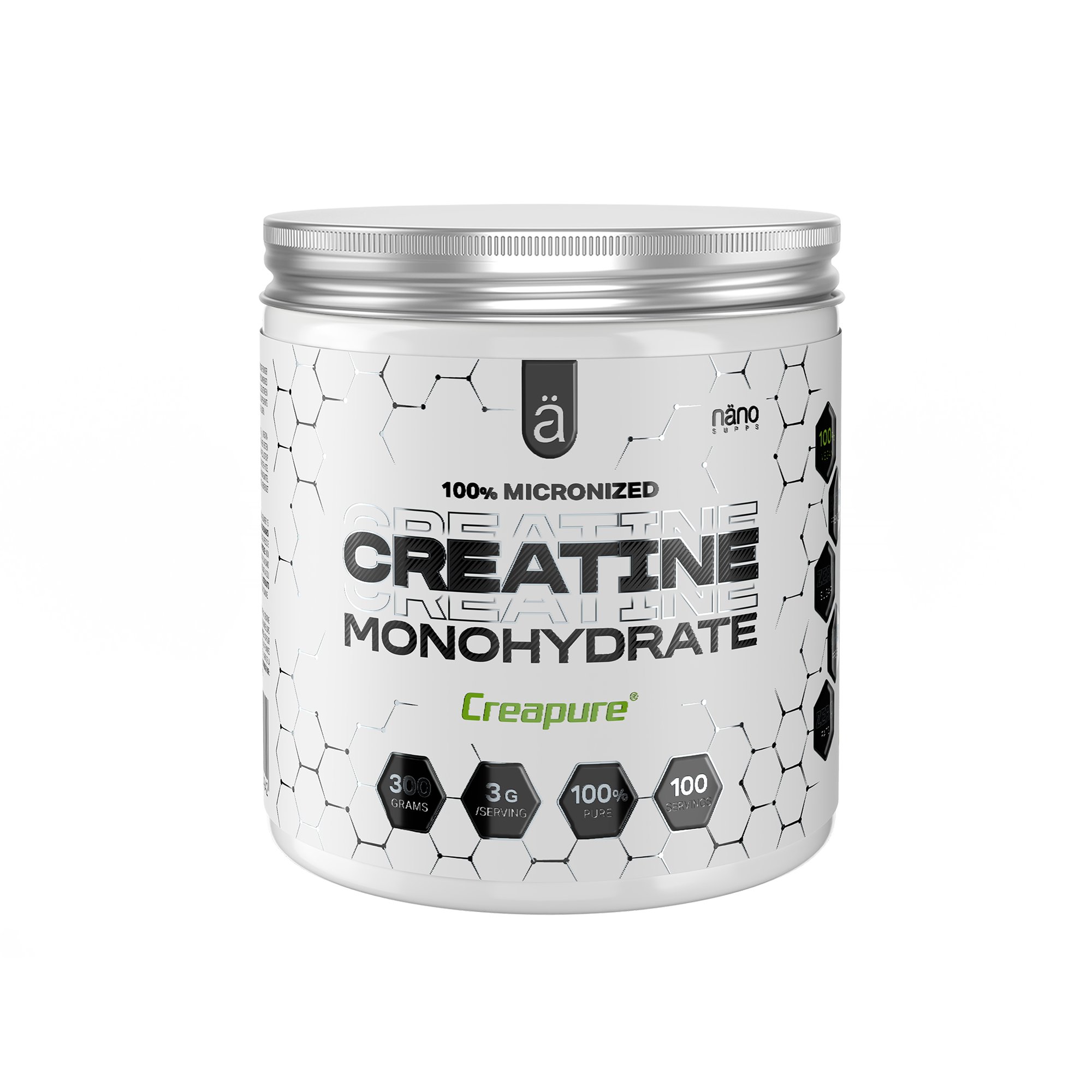 Creatina Monohidrata Creapure, Nanosupps, Creatine Monohydrate Creapure, 300g