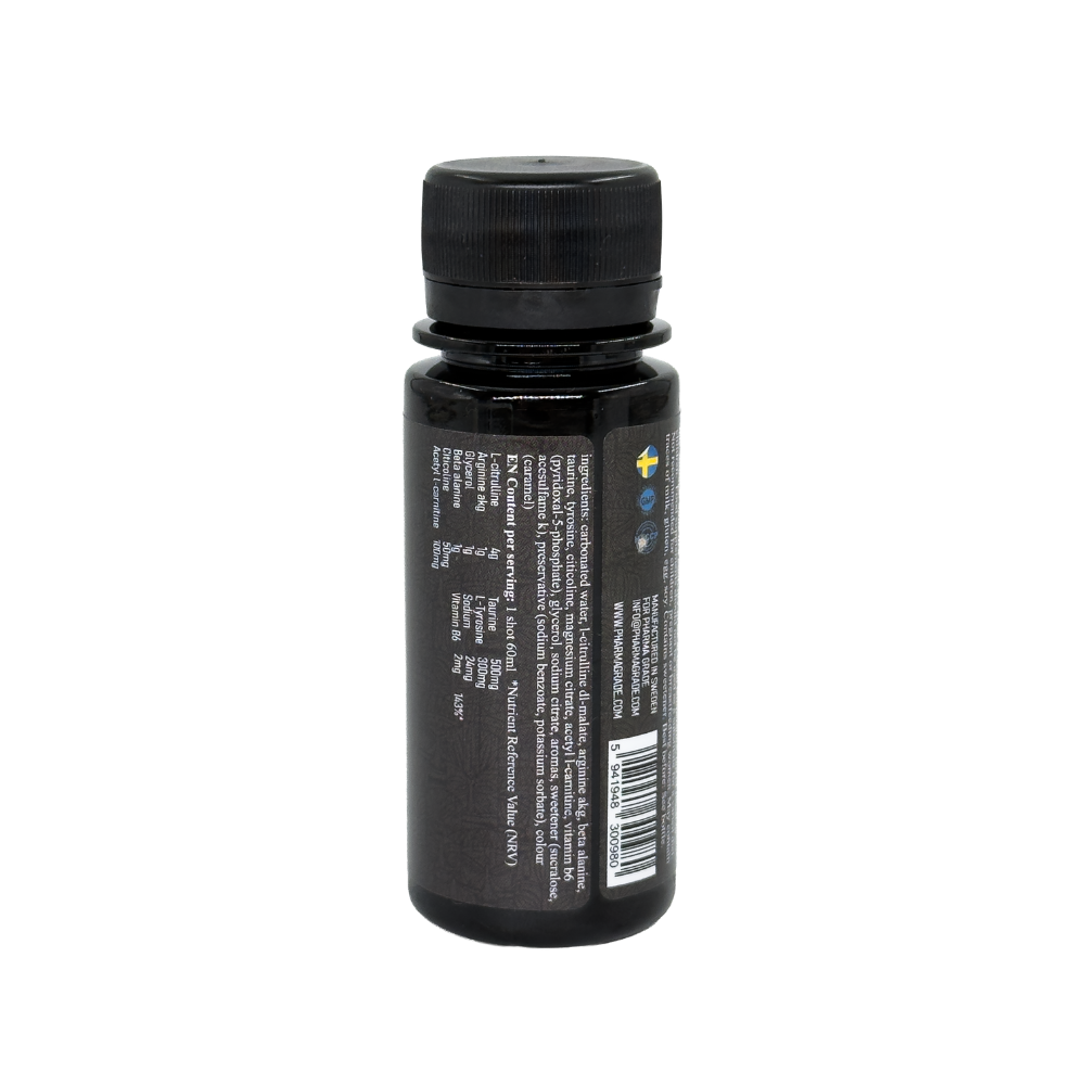 Pre-Workout Fara Cafeina Shot, Pharma Grade, NOMAD Pump & Focus Shot, 60ml