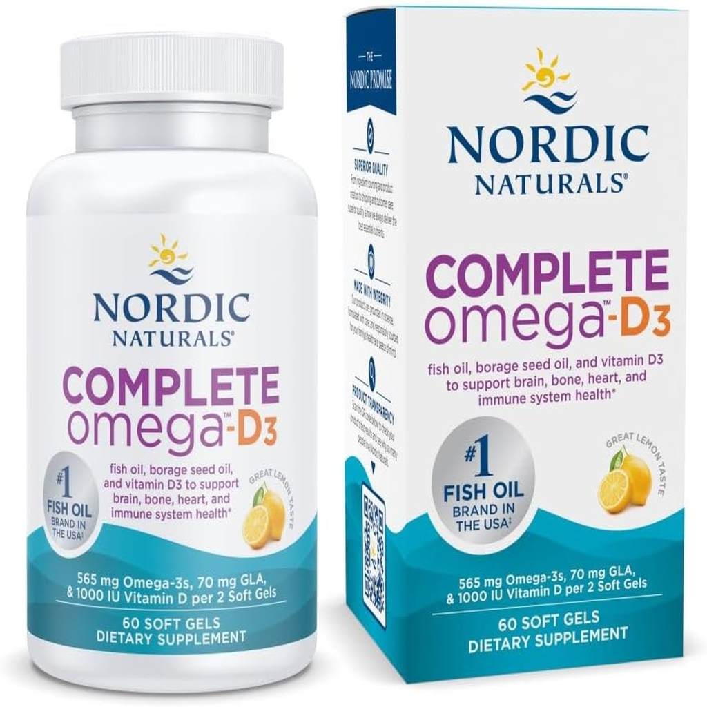 Acizi Grasi + Vitamina D3, Nordic Naturals, Complete Omega-D3, 60 Softgels