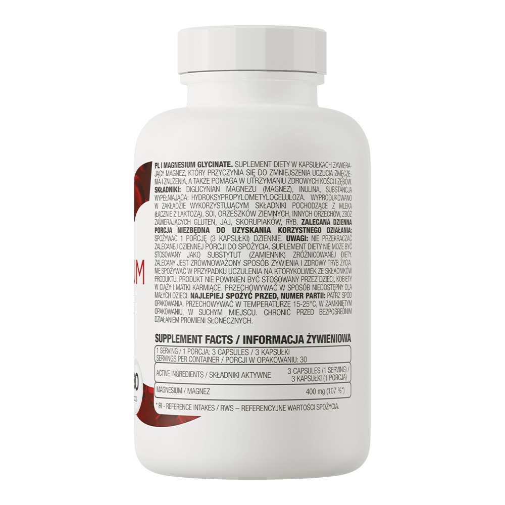 Magneziu Glicinat, OstroVit, Magnesium Glycinate, 90 Capsule