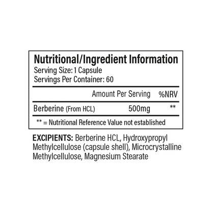 Berberina, Trained by JP, Berberine, 60 Capsule
