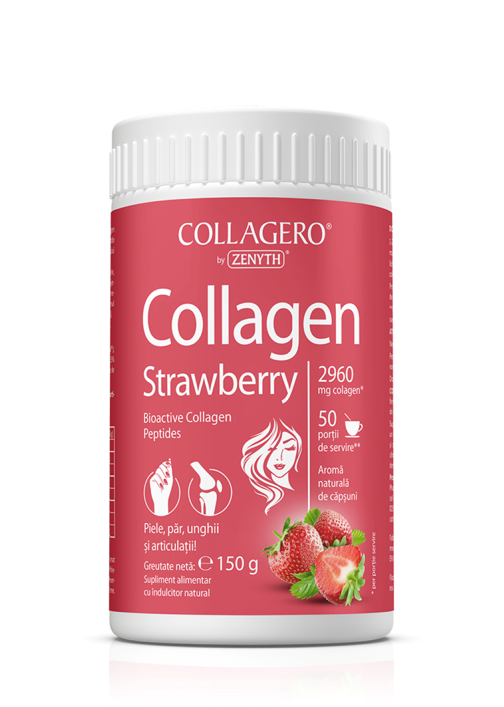 Colagen Pulbere, Zenyth, Collagen Powder With Strawberry, 150g