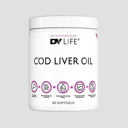 Ulei din Ficat de Cod Omega-3, DY Nutrition, Cod Liver Oil DY Life, 60 Softgels