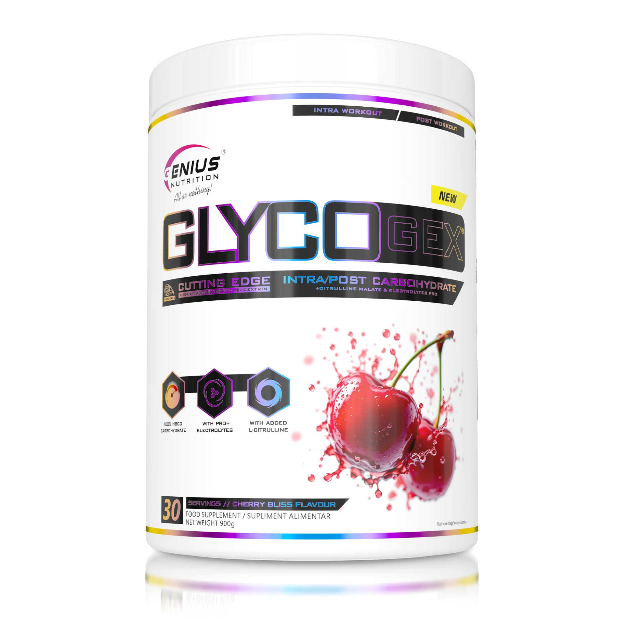Complex Carbohidrati, Genius Nutrition, Glycogex, 900g