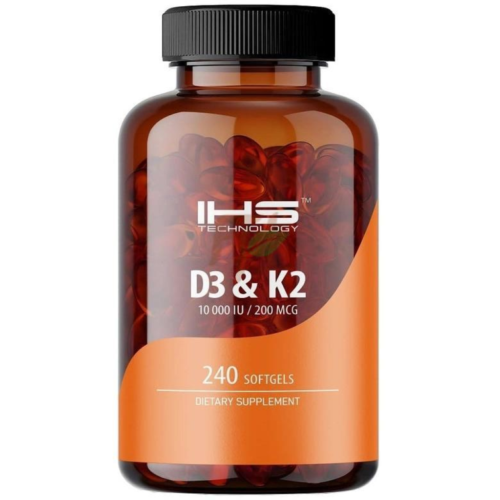 Vitamina D3+K2, IHS Technology, D3+K2 10.000IU / 200MCG, 240 Softgels