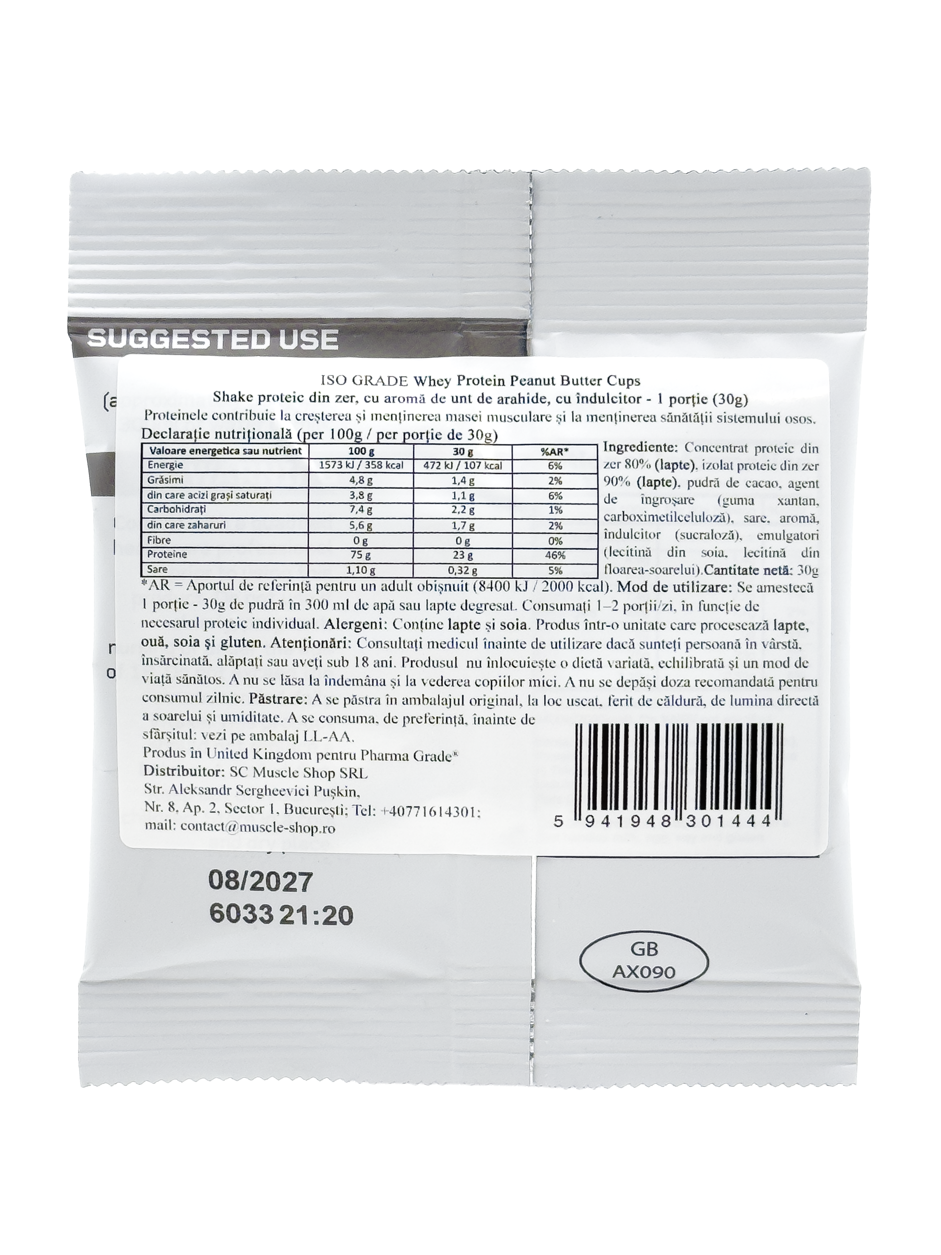 Proteina din Zer, Pharma Grade®, ISO Grade, 30g