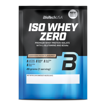 Proteină din Zer Izolat, Conținut Scăzut de Lactoză, BioTechUSA, Iso Whey Zero, Lactose Reduced, 25g