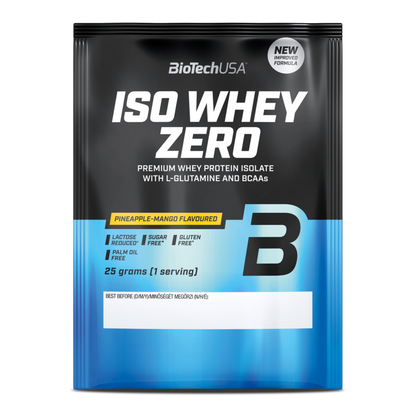 Proteină din Zer Izolat, Conținut Scăzut de Lactoză, BioTechUSA, Iso Whey Zero, Lactose Reduced, 25g
