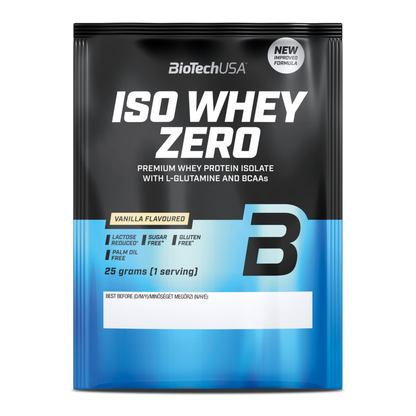 Proteină din Zer Izolat, Conținut Scăzut de Lactoză, BioTechUSA, Iso Whey Zero, Lactose Reduced, 25g