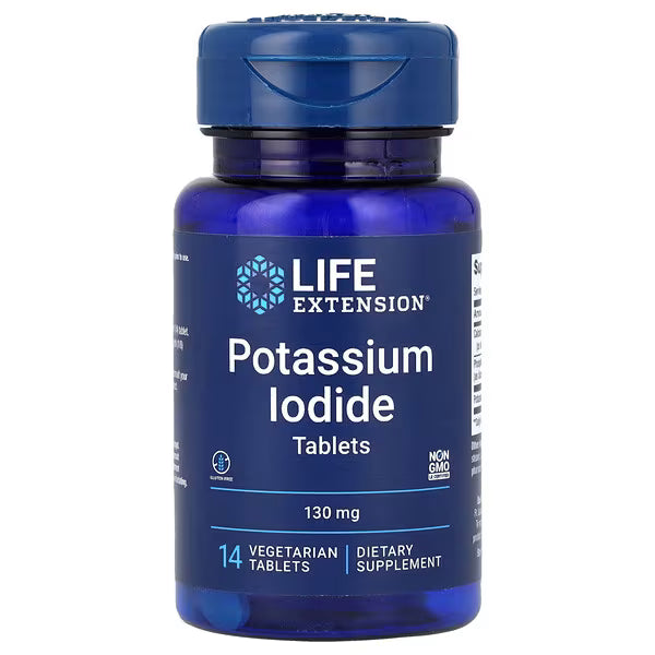 Iodura de Potasiu, Life Extension, Potassium Iodide 130mg, 14 Tablete