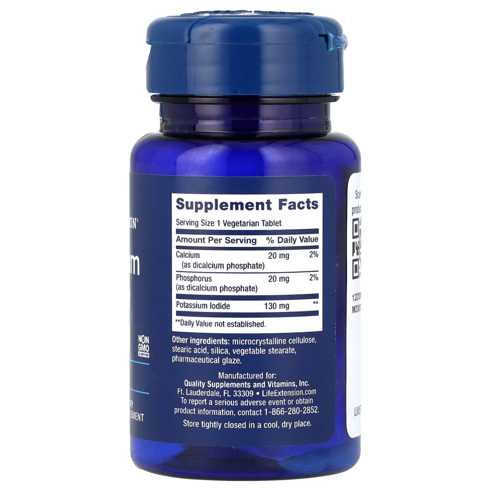 Iodura de Potasiu, Life Extension, Potassium Iodide 130mg, 14 Tablete