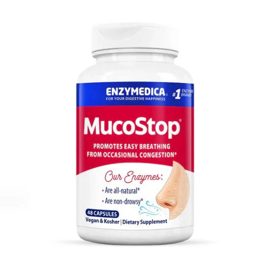 Complex enzimatic Mucolase™, Enzymedica MucoStop, 48 Capsule
