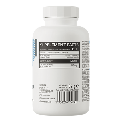 L-Carnitina Capsule, OstroVit, L-Carnitina 1250mg, 60 Capsule