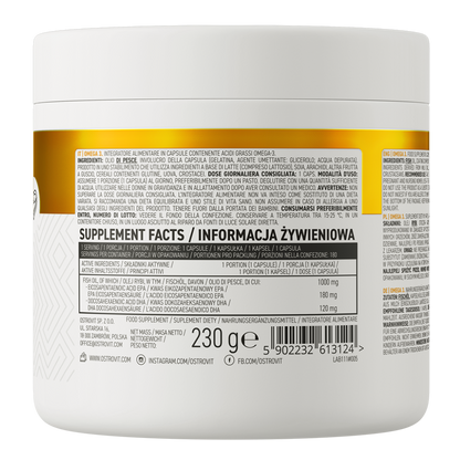 Acizi Grasi, OstroVit, Omega 3, 180 Capsule