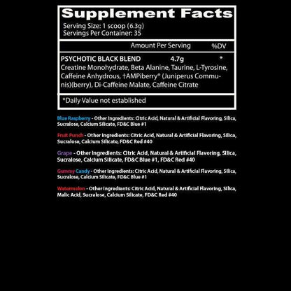 Pre-Workout, Insane Labz, Psychotic Black ( 35 Servings )