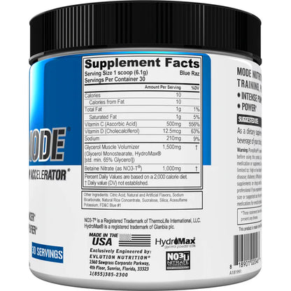 Pre-Workout fara Stimulenti, EVLution Nutrition, PUMPMODE Non-Stimulent, 183g