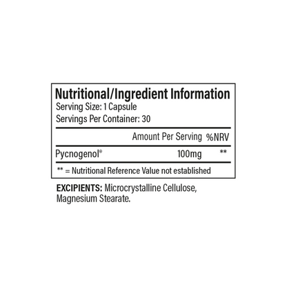 Pycnogenol, Trained by JP,  Pycnogenol, 30 Capsule