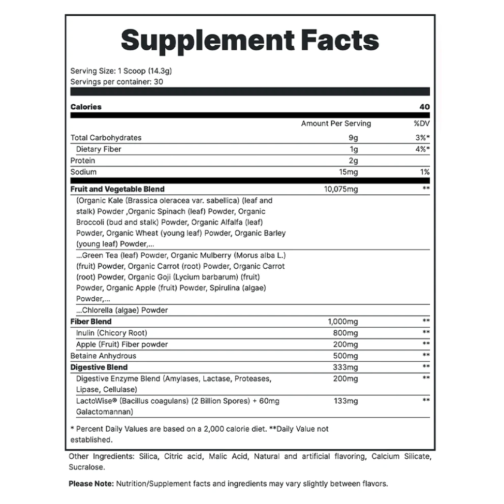 Super Greens, Redcon1, GI Juice, Supergreens Blend, 429g