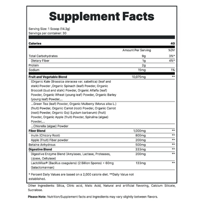 Super Greens, Redcon1, GI Juice, Supergreens Blend, 429g