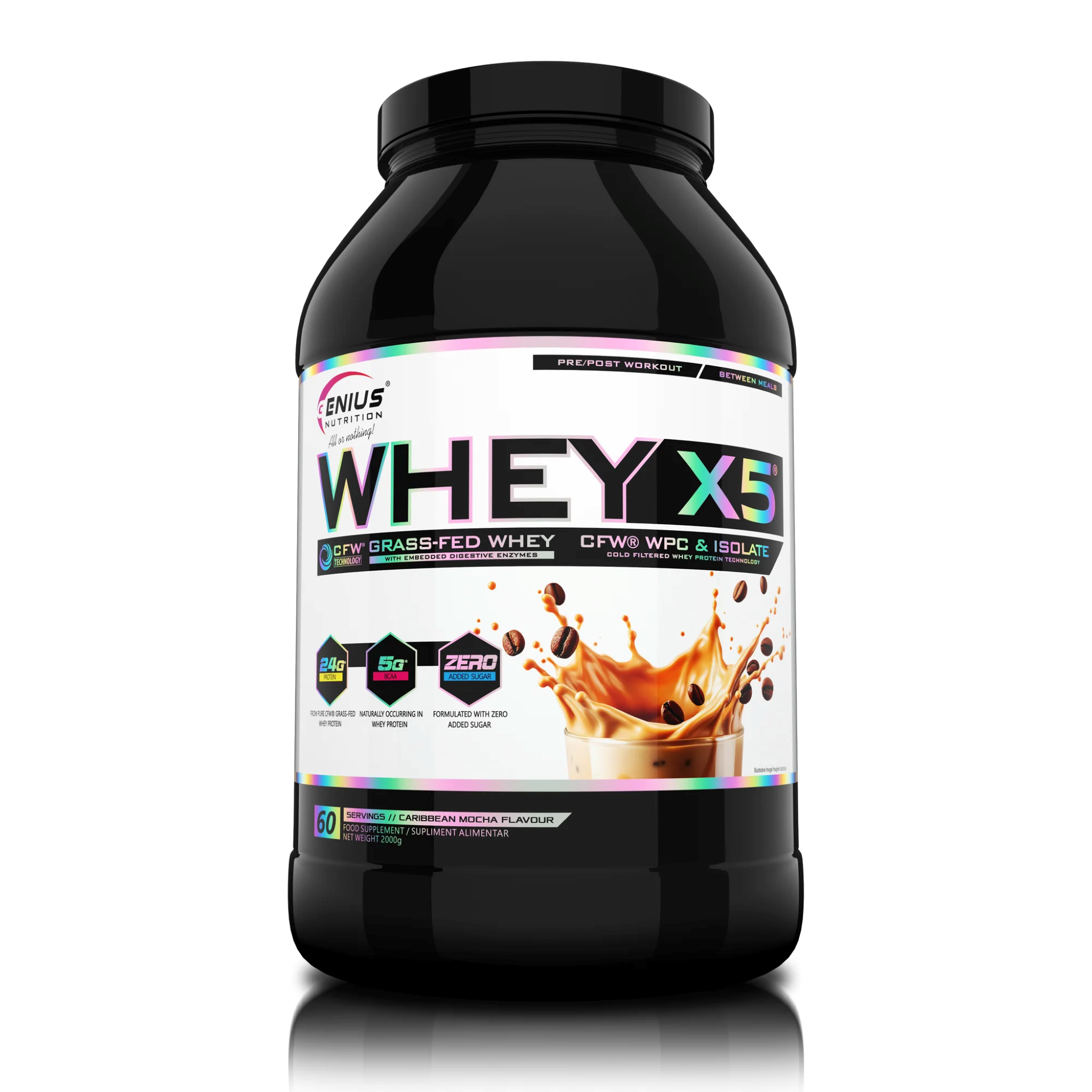 Proteine din Zer, Genius Nutrition, Whey-X5, 2000g