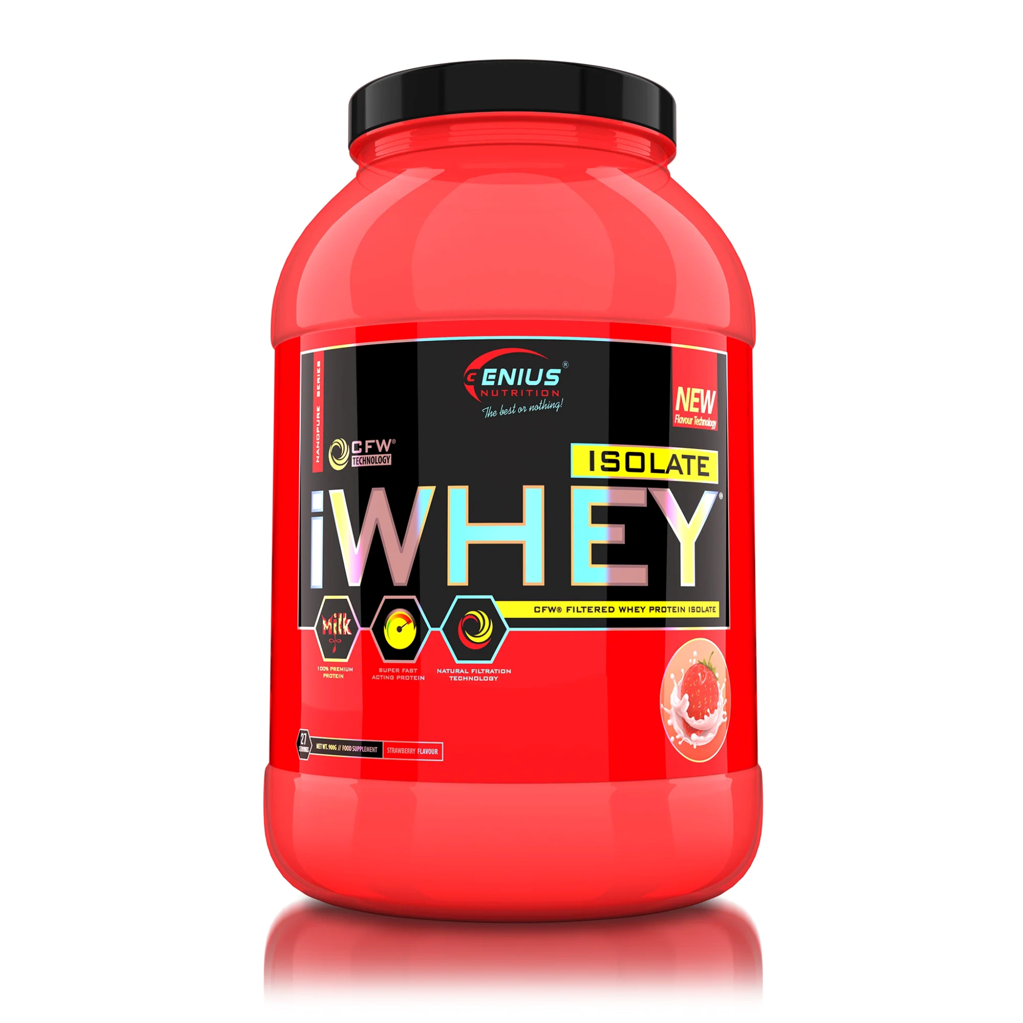 Proteina din Zer Izolat, Genius Nutrition, iWhey Isolate, 900g