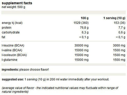 Aminoacizi pudra BCAA , Weider, Premium BCAA,z 500g