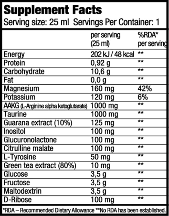 Intra workout, BioTechUSA, Energy Shot, 20x25ml