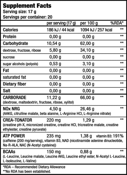 Pre-Workout Pudra, BioTechUSA, Nitrox Therapy, 340g