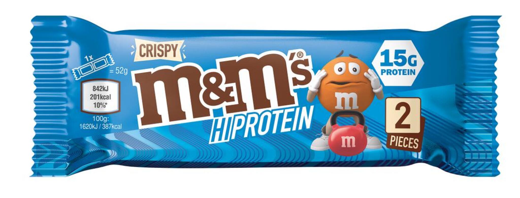 Baton, proteic, M & M's Hi Protein Bar Crispy Milk Chocolate, 52 g