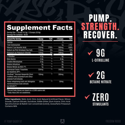 Pre-Workout fara Cafeina, Ryse, Pump Daddy V2, 652g