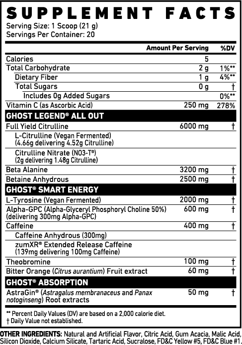 Pre-Workout, Ghost, Legend All Out x TMNT Limited Edition, 400g 20servings - gym-stack.ro