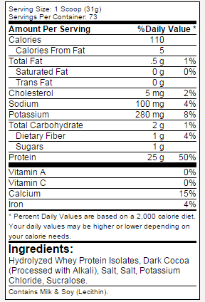 Proteina din Zer Izolata, Dymatize, Iso100, 2200g